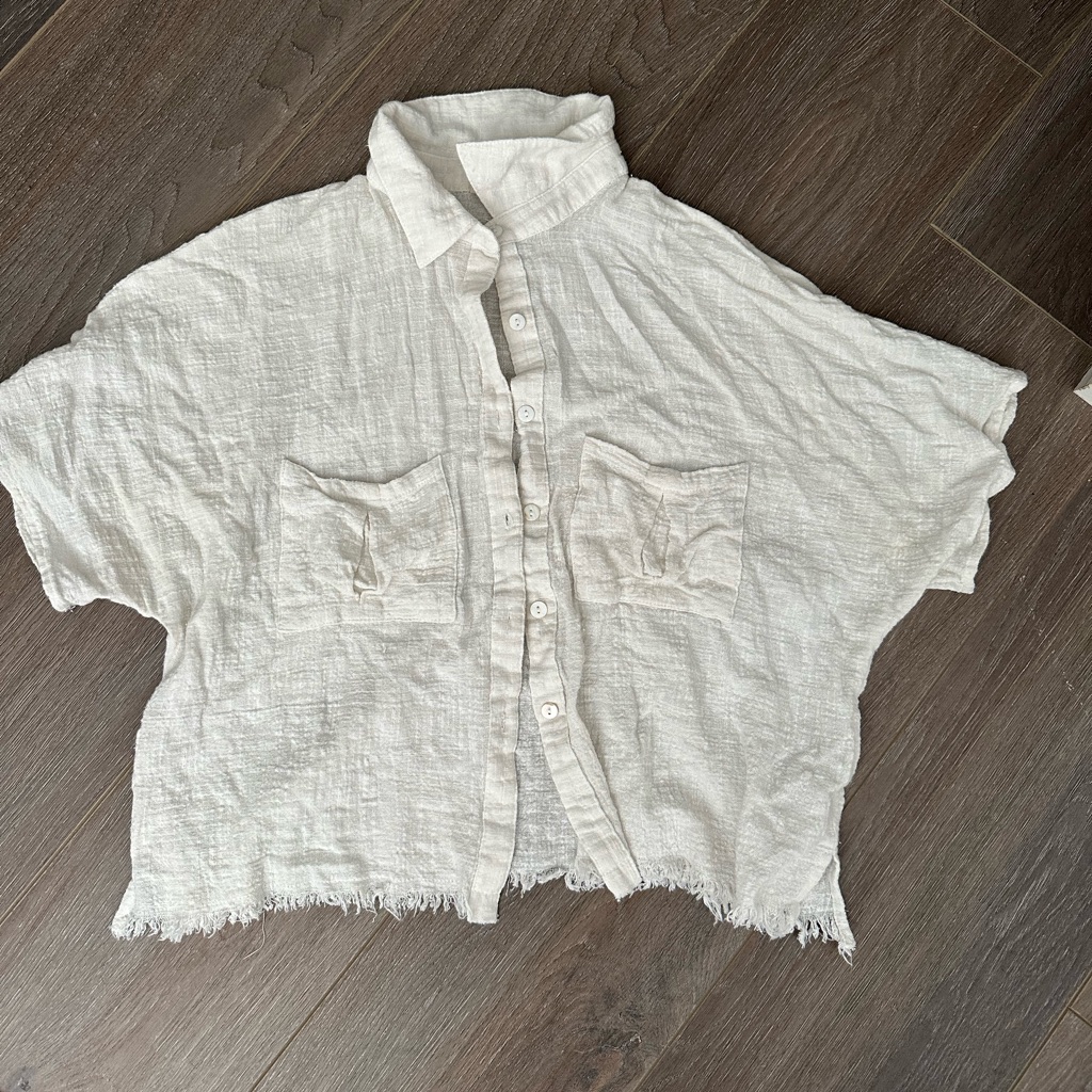 Boho White Button Up